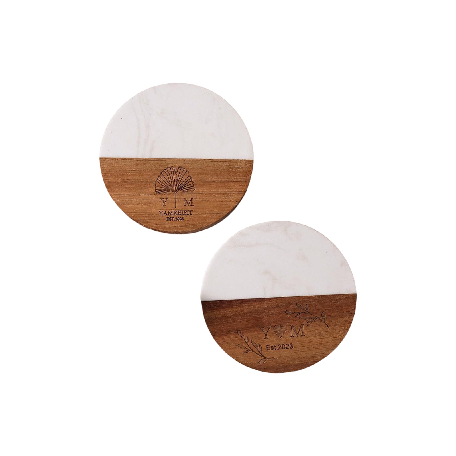 CCO10 Premium Marble & Wooden Coaster