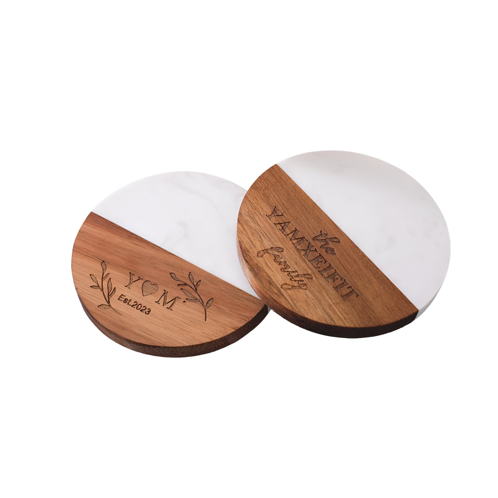 CCO10 Premium Marble & Wooden Coaster
