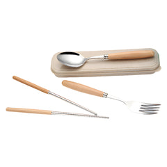 CCT02 Bamboo/Stainless Steel Cutlery Set ♻️