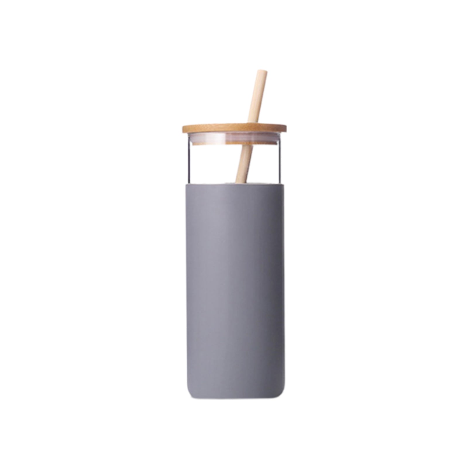 CCU13 Glass Cup with Bamboo Lip & Silicone Sleeve