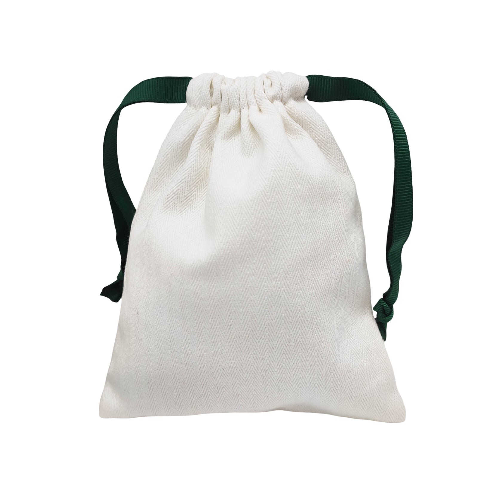 CDP03 Herringbone Weave Cotton Drawstring Pouch ♻️