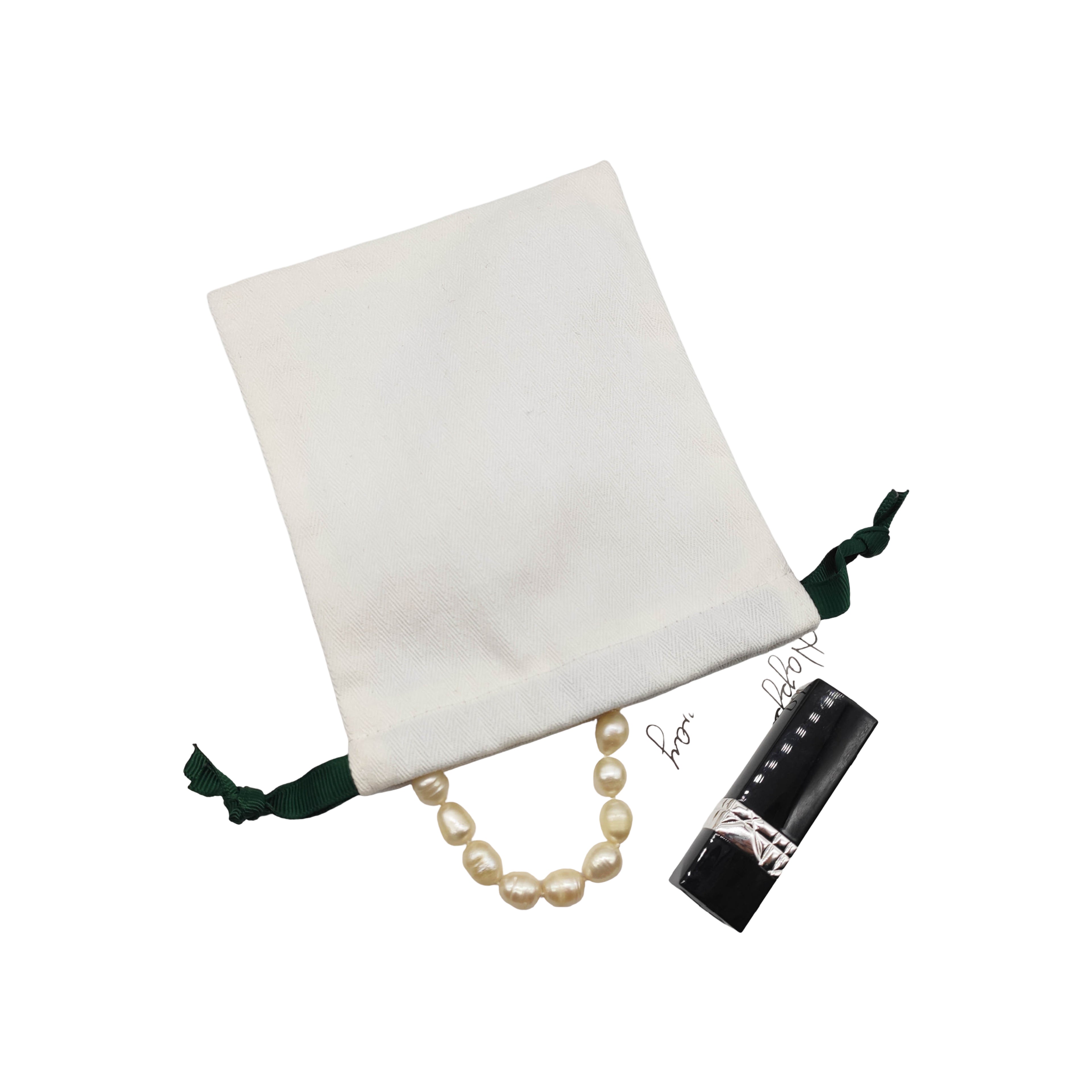 CDP03 Herringbone Weave Cotton Drawstring Pouch ♻️