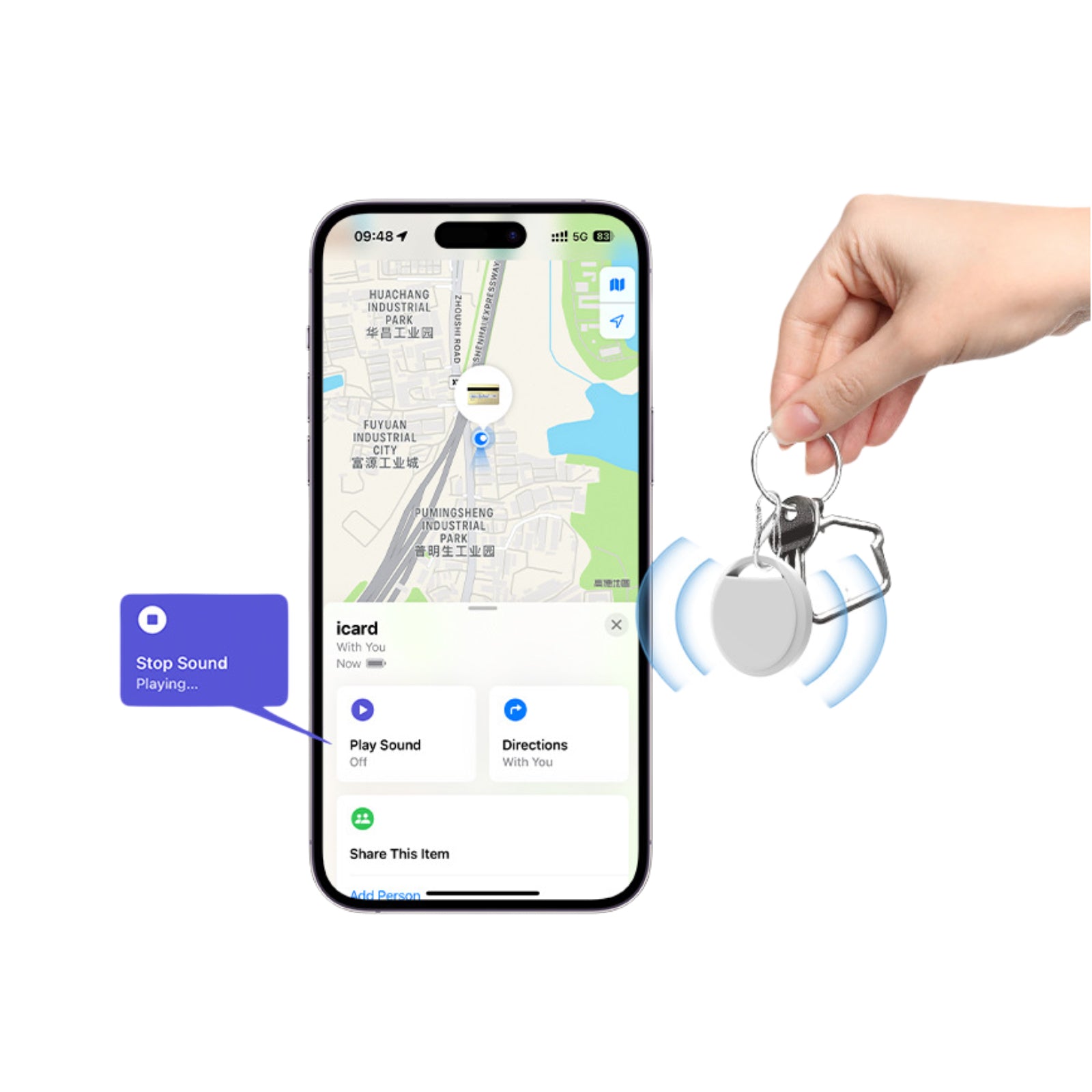 Smart GPS Tag with iOS Find My – Bluetooth Tracker for Keys Bags