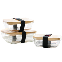 CLB10 Glass Lunch Box with Wooden Cover