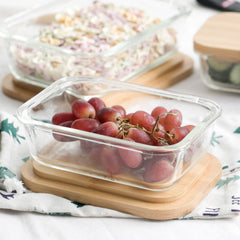 CLB10 Glass Lunch Box with Wooden Cover