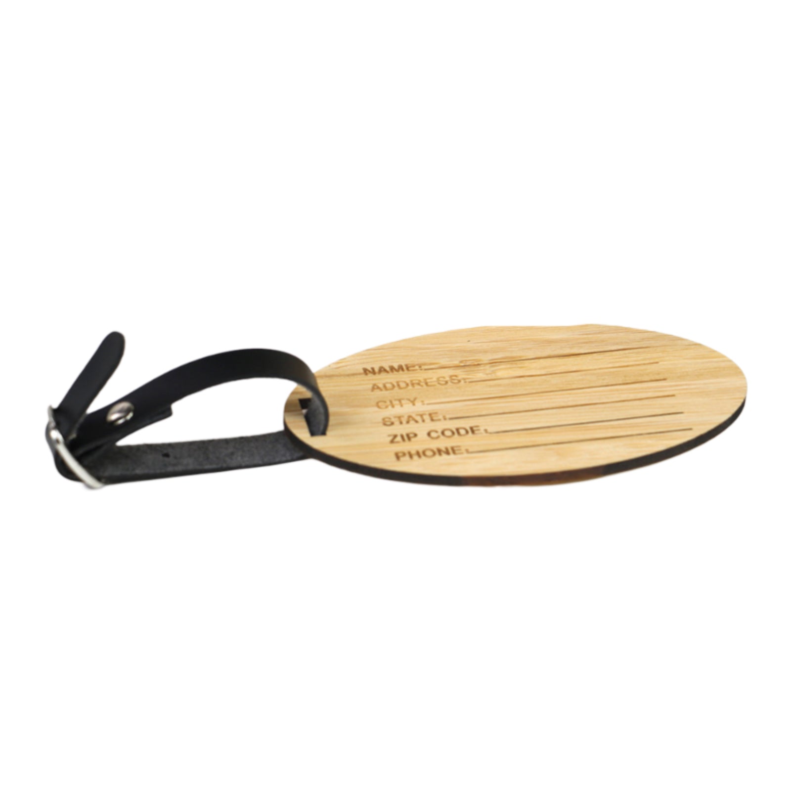 CLT07 Wooden Luggage Tag (Round) ♻️