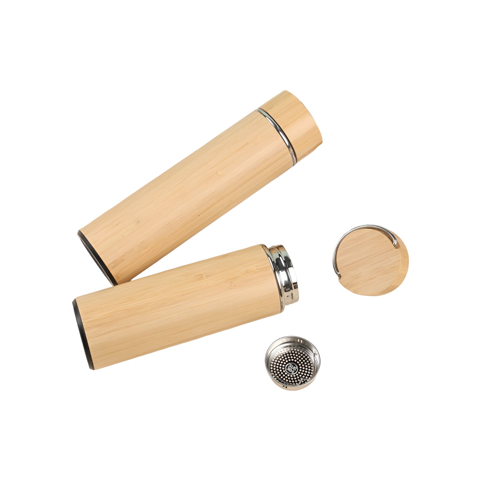 CVF07 Bamboo Thermal Bottle with Stainless Steel Handle - 450ml ♻️