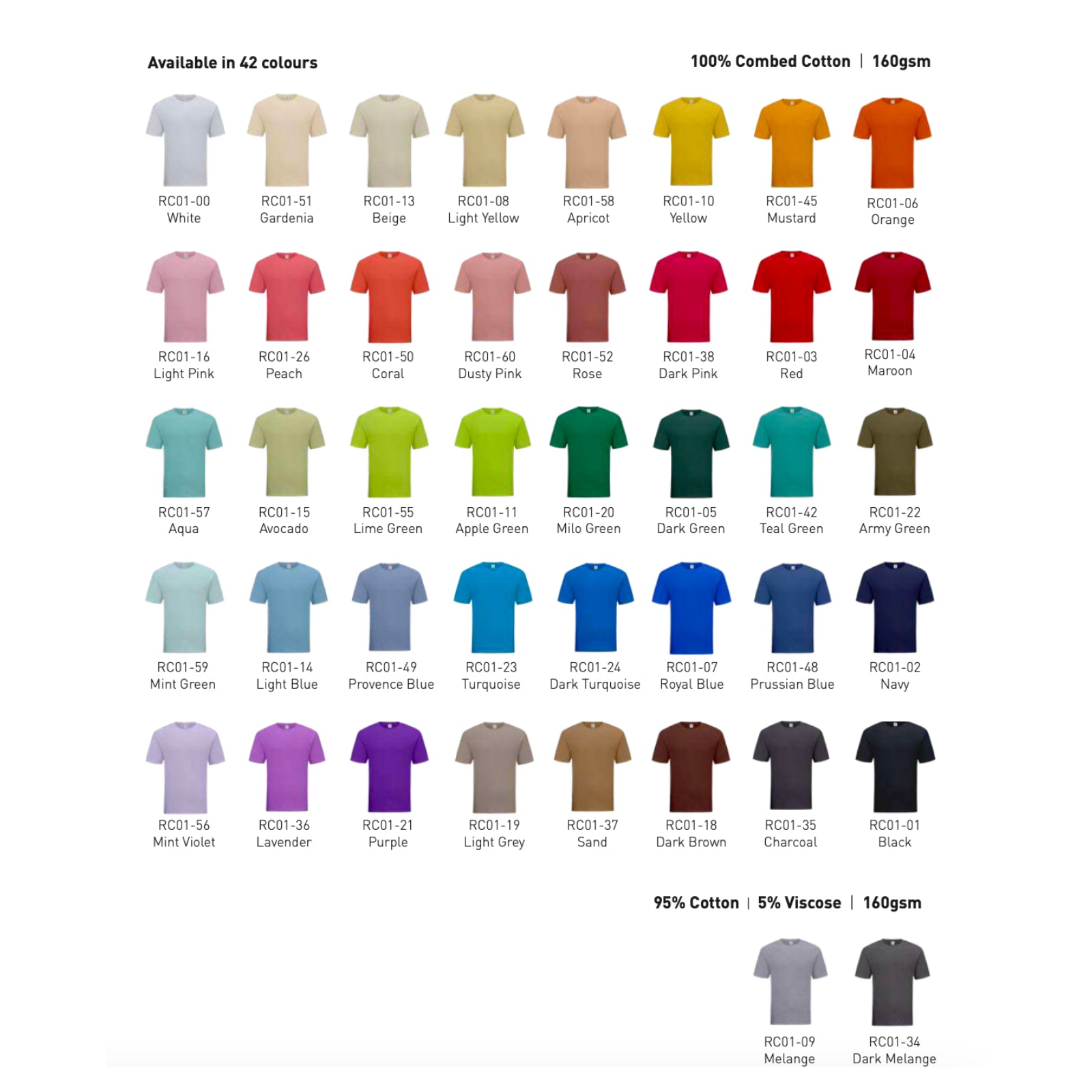 RC01 Round Neck Cotton T-Shirt